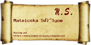 Mateicska Sólyom névjegykártya